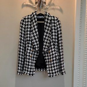 Zara black and white tweet Blazer